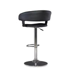 Pallas Adjustable Barrel Back Faux Leather Swivel Seat Barstool Black - Powell Company