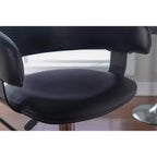 Pallas Adjustable Barrel Back Faux Leather Swivel Seat Barstool Black - Powell Company