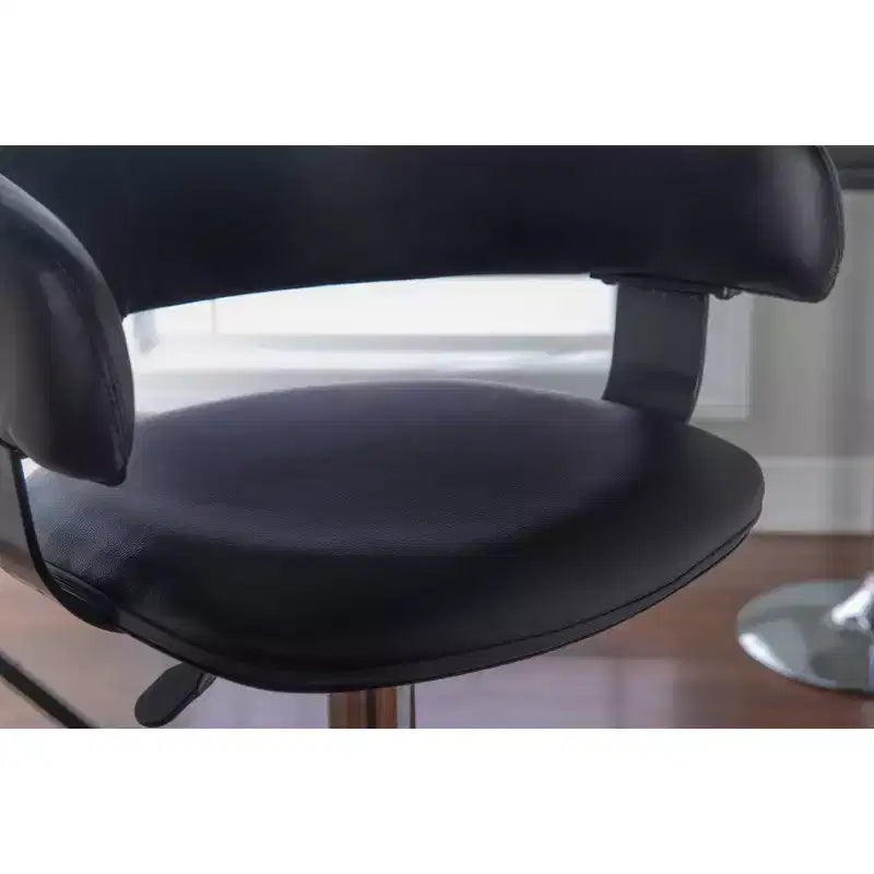 Pallas Adjustable Barrel Back Faux Leather Swivel Seat Barstool Black - Powell Company