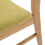 Set of 2 Anise Dining Chair Natural Oak/Green Tea - Christopher Knight Home: Upholstered, Rubberwood Frame, Polyester