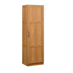 Pantry Storage Cabinet Highland Oak - Sauder: Traditional Style, 3 Adjustable Shelves, Particle Board Construction