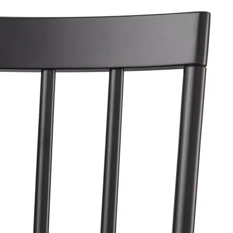 Lifestorey Set of 2 Aspen Farmhouse Solid Wood Windsor Swivel Dining Chair Matte Black