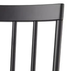Lifestorey Set of 2 Aspen Farmhouse Solid Wood Windsor Swivel Dining Chair Matte Black