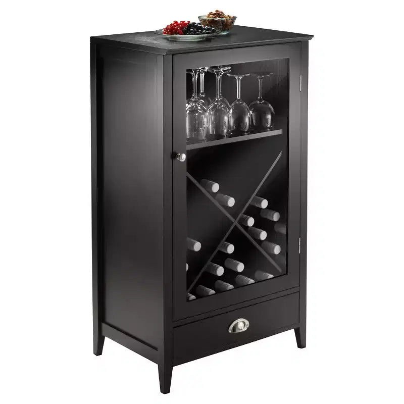 Armoire à vin modulable X-Panel Bordeaux Bois/Espresso Noir - Winsome