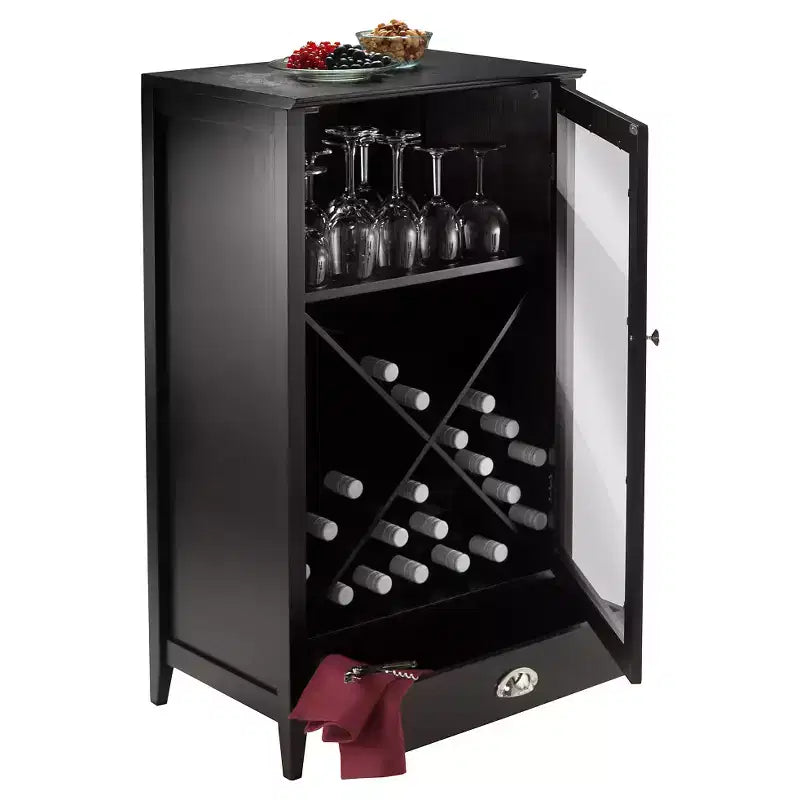 Armoire à vin modulable X-Panel Bordeaux Bois/Espresso Noir - Winsome
