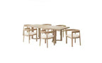 Christopher Knight Home Ellie Modern 7pc Rubberwood Upholstered Dining Set Beige/Light Ash