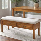 Lifestorey Palmer Farmhouse Bench with Storage Antique Oak
