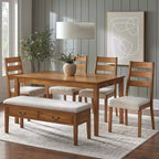 Lifestorey Palmer Farmhouse Bench with Storage Antique Oak