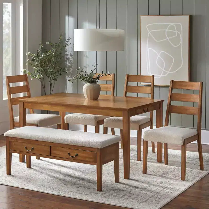 Lifestorey Palmer Farmhouse Bench with Storage Antique Oak