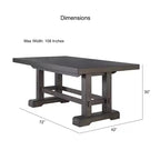 Table de salle à manger Napa Dusky Cedar - Steve Silver Co. : extensible, 10 places, style ferme
