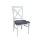 42" Lillith Dual Drop Leaf Dining Table with 2 X-Back Chairs White/Heather Gray - International Concepts