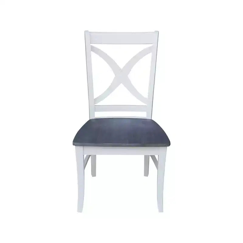 42" Lillith Dual Drop Leaf Dining Table with 2 X-Back Chairs White/Heather Gray - International Concepts