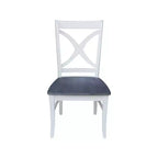 42" Lillith Dual Drop Leaf Dining Table with 2 X-Back Chairs White/Heather Gray - International Concepts