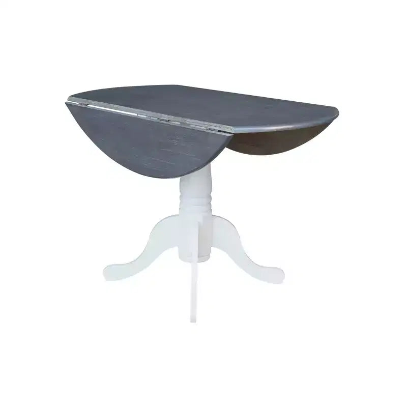 42" Lillith Dual Drop Leaf Dining Table with 2 X-Back Chairs White/Heather Gray - International Concepts