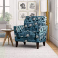 Adrian Flared Armchair Blue Modern Tulip - Handy Living: Transitional Style, Diamond Button Back, Polyester