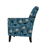 Adrian Flared Armchair Blue Modern Tulip - Handy Living: Transitional Style, Diamond Button Back, Polyester