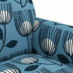 Adrian Flared Armchair Blue Modern Tulip - Handy Living: Transitional Style, Diamond Button Back, Polyester