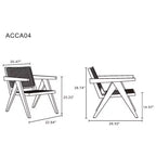 Set of 2 Hamlet Wood Accent Chairs Natural - Manhattan Comfort: Matte Finish, Ash Frame, No Assembly Required