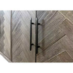 Meuble TV à six portes Palisades 90 po : motif chevrons, quincaillerie en fer – Martin Furniture
