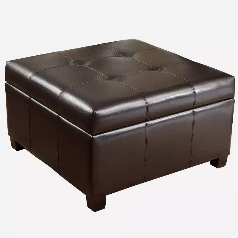 Richmond Bonded Leather Storage Ottoman Espresso: Coffee Table & Seating - Christopher Knight Home
