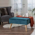 Christopher Knight Home Omry New Velvet Ottoman - Dark Teal: Upholstered Square Pouf, Hardwood Frame, 250lb Capacity