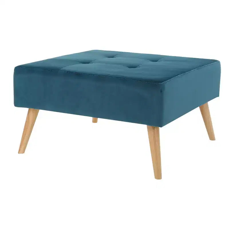 Christopher Knight Home Omry New Velvet Ottoman - Dark Teal: Upholstered Square Pouf, Hardwood Frame, 250lb Capacity