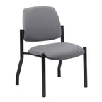 Chaise d'appoint sans accoudoirs grise - Boss Office Products : Dossier mi-hauteur robuste, vinyle antimicrobien, capacité de 136 kg