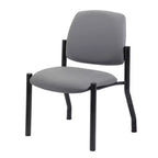Chaise d'appoint sans accoudoirs grise - Boss Office Products : Dossier mi-hauteur robuste, vinyle antimicrobien, capacité de 136 kg