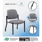 Chaise d'appoint sans accoudoirs grise - Boss Office Products : Dossier mi-hauteur robuste, vinyle antimicrobien, capacité de 136 kg
