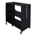 24/7 Shop At Home 35" Conlig Steel Folding Bookcase with Wheels Black