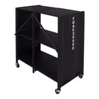 24/7 Shop At Home 35" Conlig Steel Folding Bookcase with Wheels Black