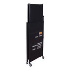 24/7 Shop At Home 35" Conlig Steel Folding Bookcase with Wheels Black