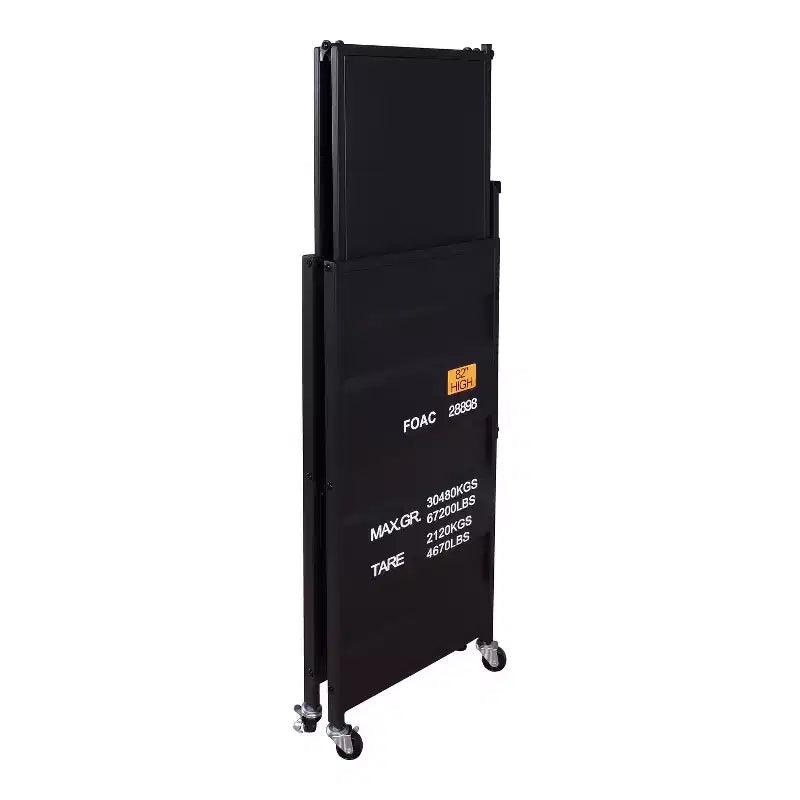 24/7 Shop At Home 35" Conlig Steel Folding Bookcase with Wheels Black