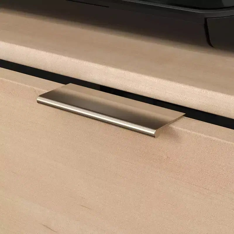 Dessertes de bureau Clifford Place en érable naturel – Sauder : Meuble média avec tablette réglable et rangement pour dossiers
