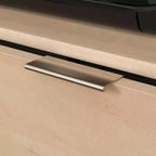 Dessertes de bureau Clifford Place en érable naturel – Sauder : Meuble média avec tablette réglable et rangement pour dossiers