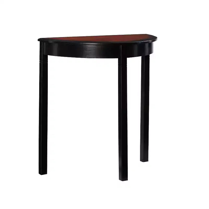 Camden Traditional Wood Demi Lune Console Table Black Cherry - Linon