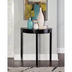 Table console demi-lune en bois traditionnel Camden cerisier noir - Linon
