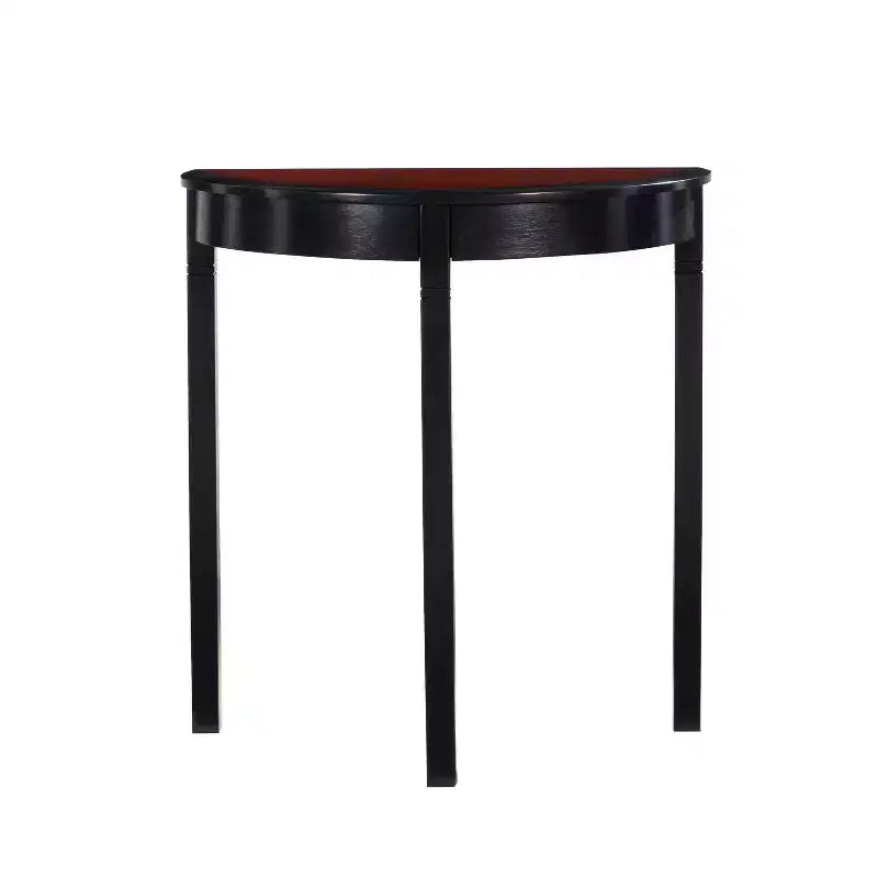 Table console demi-lune en bois traditionnel Camden cerisier noir - Linon