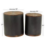 Set of 2 Rustic Metal Accent Tables Black - Olivia & May
