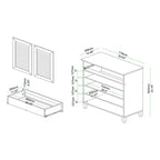 Coolidge Wood 1 Drawer Storage Cabinet Oak Brown - Baxton Studio: Slatted Doors, 12 Pair Capacity, Tapered Legs