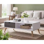Table basse Barrios au style transitoire gris vieilli/blanc - HOMES: Inside + Out