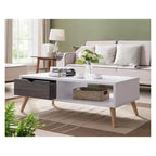 Table basse Barrios au style transitoire gris vieilli/blanc - HOMES: Inside + Out