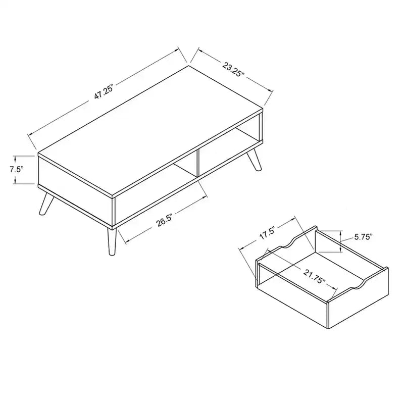 Table basse Barrios au style transitoire gris vieilli/blanc - HOMES: Inside + Out