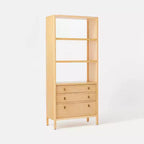 Sandpoint Bookcase with Drawers - Threshold™ designed with Studio McGee: Wood Veneer Tall Cabinet, 3 Shelves