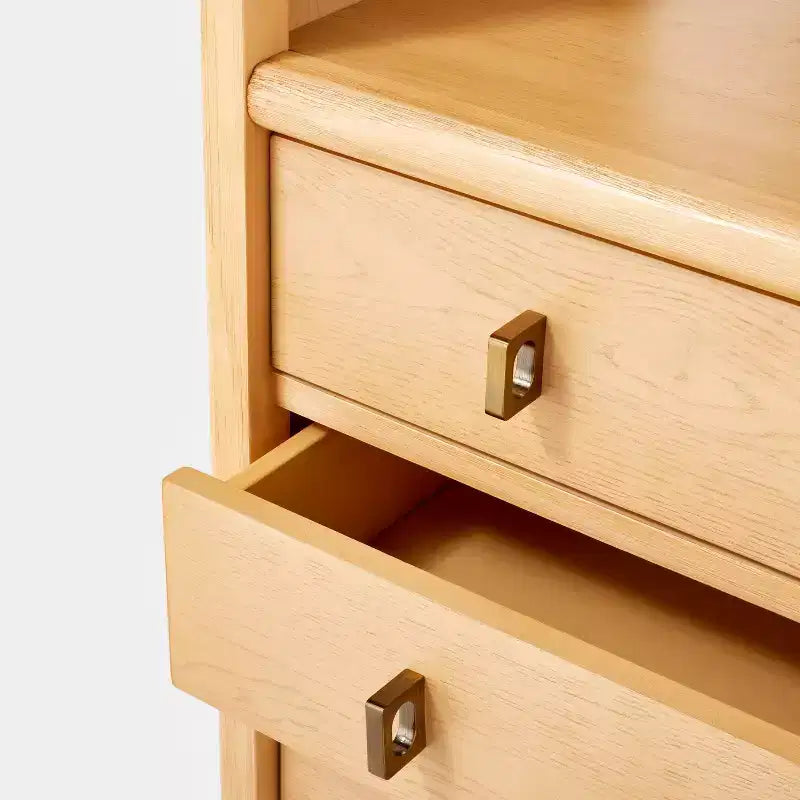 Bibliothèque Sandpoint avec tiroirs - Threshold™ conçue avec Studio McGee : Armoire haute en placage de bois, 3 étagères