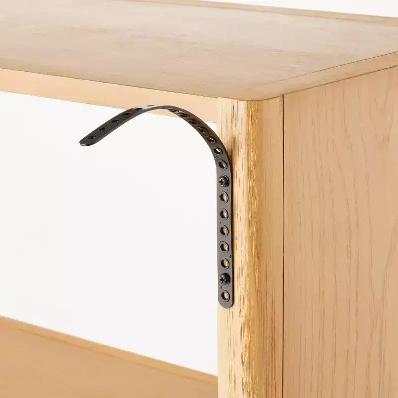 Bibliothèque Sandpoint avec tiroirs - Threshold™ conçue avec Studio McGee : Armoire haute en placage de bois, 3 étagères