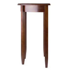 Concord Half Moon Accent Table: Antique Walnut, Tapered Legs, Space-Saving Design - Winsome
