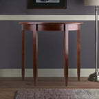 Concord Half Moon Accent Table: Antique Walnut, Tapered Legs, Space-Saving Design - Winsome