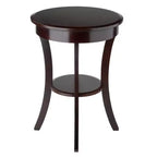 Sasha Round Accent Table - Cappuccino - Winsome: Flared Legs, Wood Composite, Storage Shelf