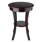 Sasha Round Accent Table - Cappuccino - Winsome: Flared Legs, Wood Composite, Storage Shelf